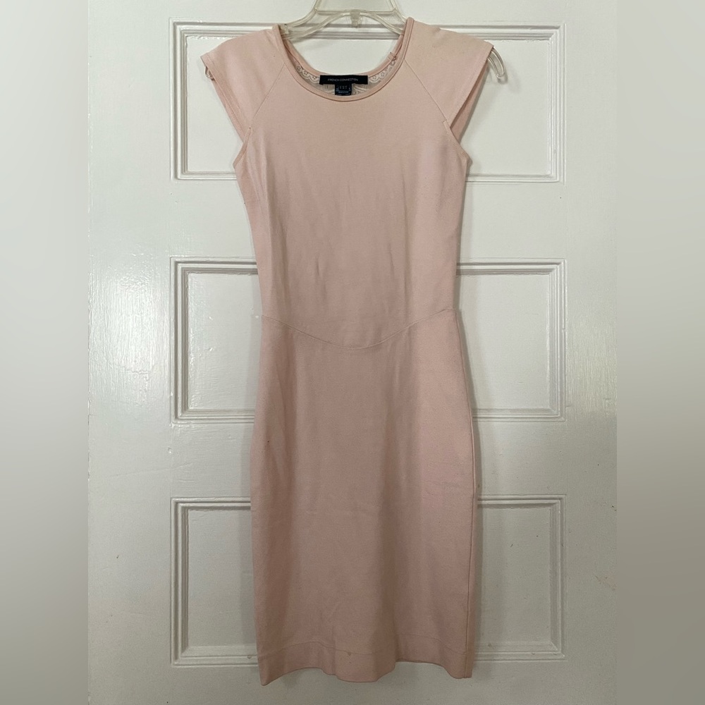French Connection Nude Pink Jersey Dress Size 4